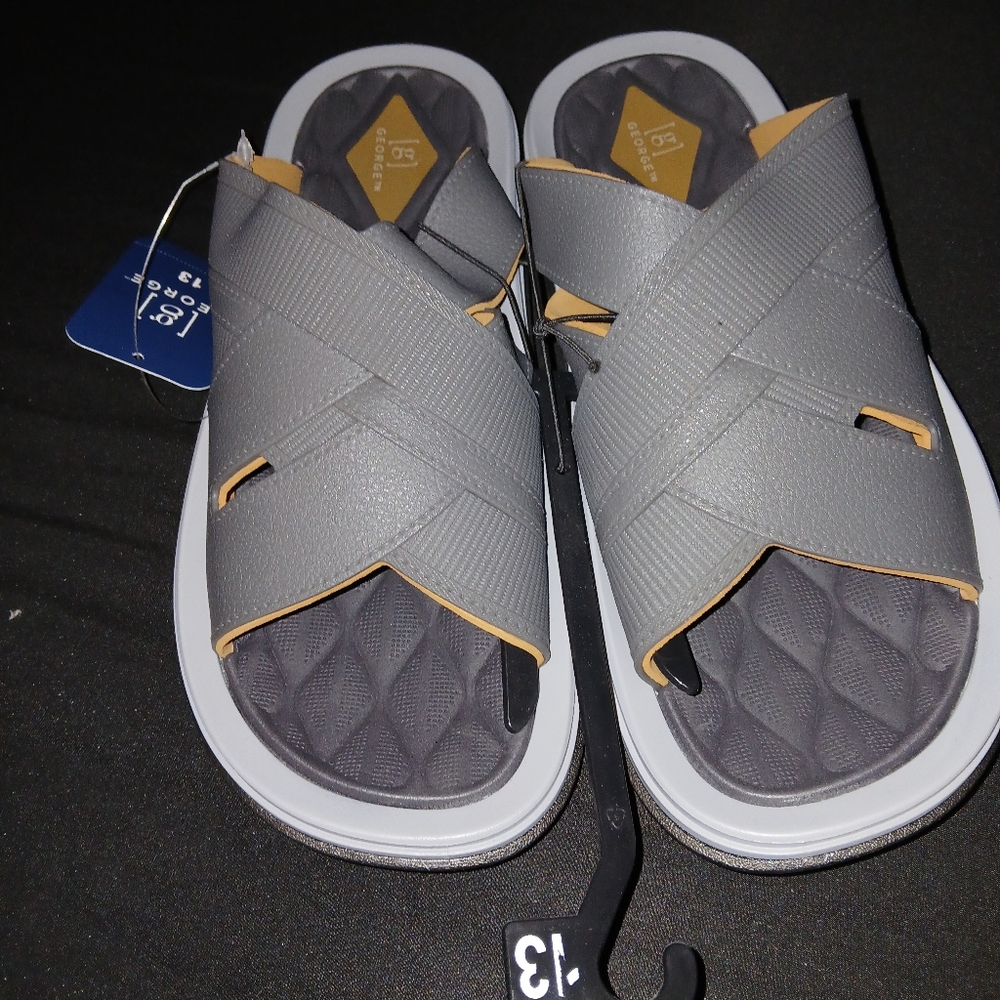 Men's George Crossband Slides - Grey